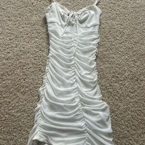 Princess Polly White Ruched Bodycon Mini Dress